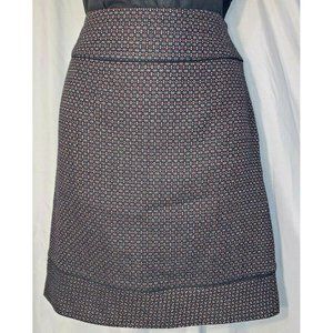 Ann Taylor Classy Black Red Grey Wool Tweed Pencil Skirt Black Lining Sz 0 ~YaY!